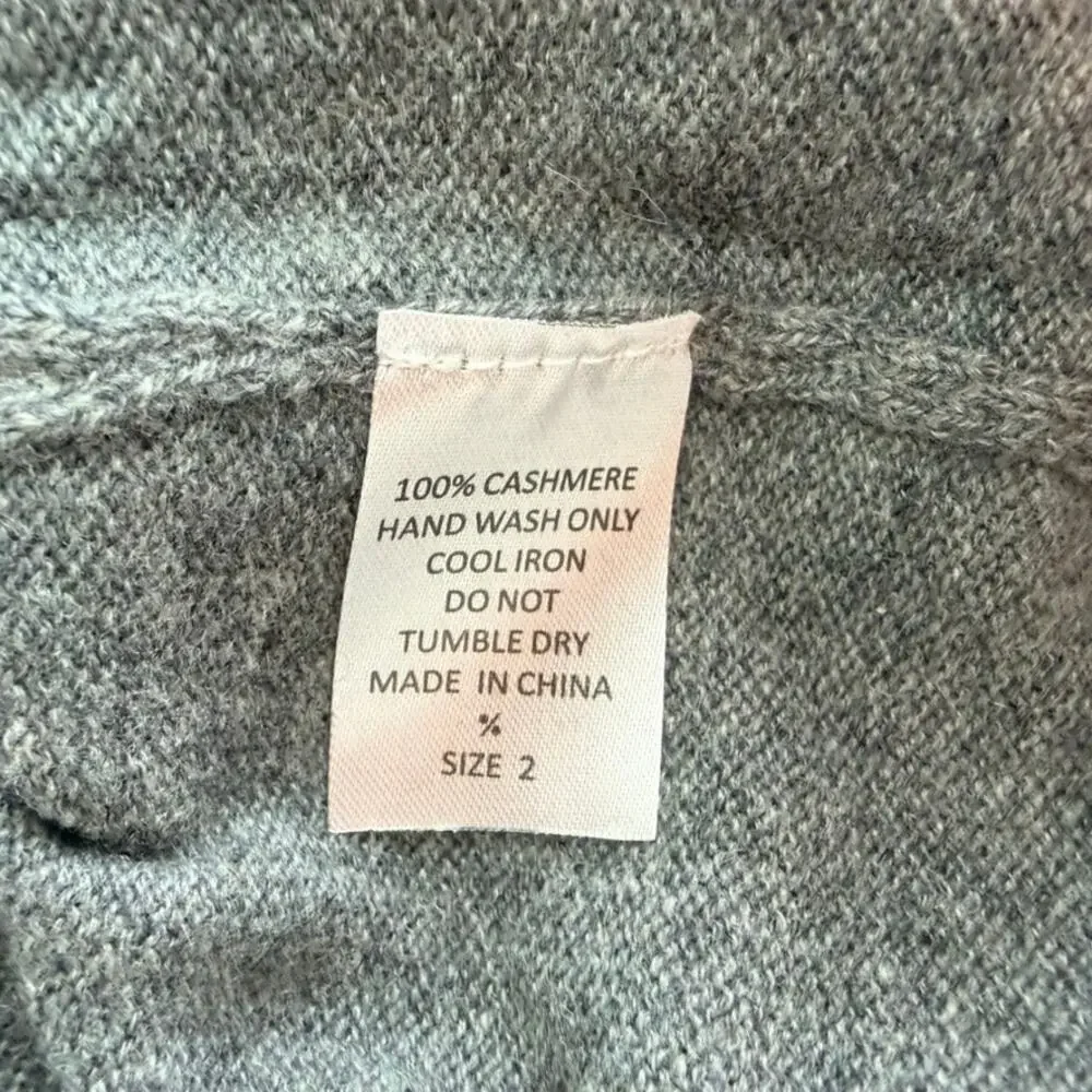 WYSE London Cashmere Grey Jumper Sweater NEW 2/Small Orange Elbow Patch